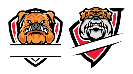 Bulldog logo design for esports team. Bulldog logo badge emblem.