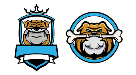 Bulldog logo design for esports team. Bulldog logo badge emblem.