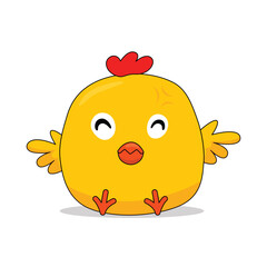 Kawaii Cute Chicken Character Mascot