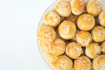 Nastar Cookies, Pineapple tarts or nanas tart are small, bite-size pastries filled or topped with pineapple jam, commonly found when Hari Raya or Eid Al Fitr or Lebaran in Indonesia.