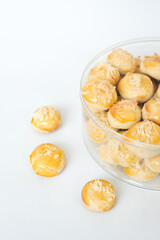 Nastar Cookies, Pineapple tarts or nanas tart are small, bite-size pastries filled or topped with pineapple jam, commonly found when Hari Raya or Eid Al Fitr or Lebaran in Indonesia.