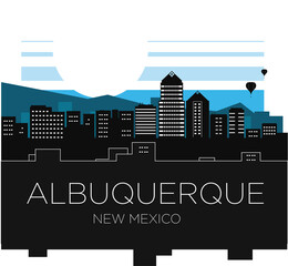 Albuquerque New Mexico Skyline Illustration