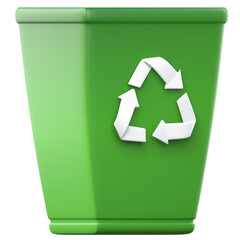 organic trash can 3d illustration