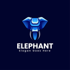 Vector Logo Illustration Elephant Gradient Colorful Style