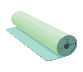 Healthy lifestyle symbolized by yoga exercise mat