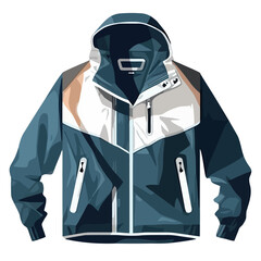 blue hooded jacket