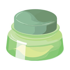 green jar skincare product