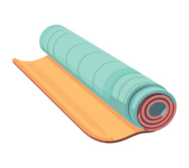 yoga mat on blue backdrop