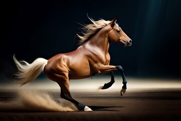 Obraz na płótnie Canvas horse runs gallop
