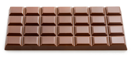 Chocolate bar isolated on white background, Chocolate bar on white background with work path.