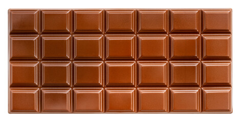 Chocolate bar isolated on white background, Chocolate bar on white background with work path.