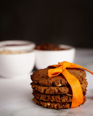 Millet Cookies with Raw Ingredients, Cups and Gift Pack