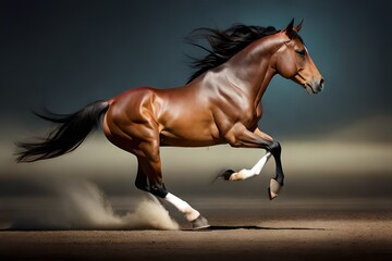 horse running in the field