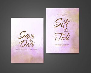 Wedding invitation with abstract watercolor background