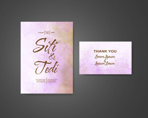 Wedding invitation with abstract watercolor background