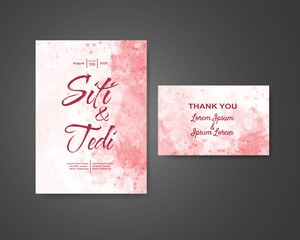 Wedding invitation with abstract watercolor background