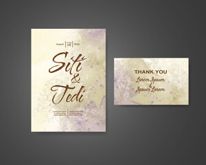 Wedding invitation with abstract watercolor background