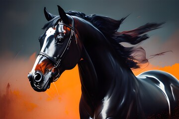 Obraz na płótnie Canvas horse in the sunset