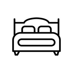 bed icon line style vector