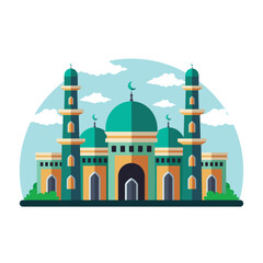 Islamic Mosque Illustration Flat style Design