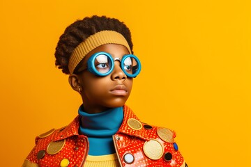 Kid with funny suit - obrazy, fototapety, plakaty