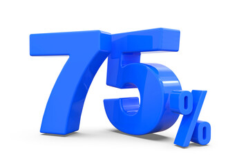 75 Percent  Discount Sale Off Blue Number