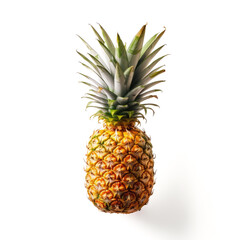 Ideal fresh pineapple, isolated on a white background, generative AI