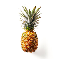 Fototapeta premium Ideal fresh pineapple, isolated on a white background, generative AI