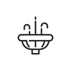 Public Drinking Fountain Vector Icon. Outline line art of Urban Utilities of Pure Drinkable Water for Hydration. 