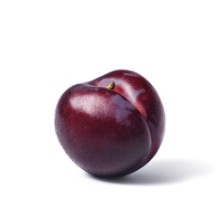 Obraz premium Ideal fresh plum, isolated on a white background, generative AI