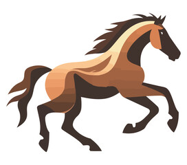 Fototapeta na wymiar Running stallion silhouette symbol of freedom