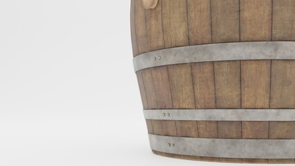Fototapeta premium wine barrel close-up isolated on white background.