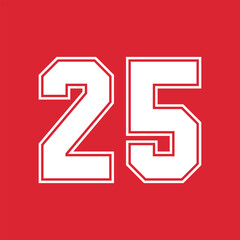 Basketball and Baseball Sport Numbers 25