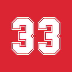 Basketball and Baseball Sport Numbers 33