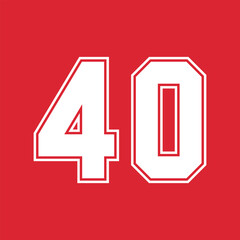 Basketball and Baseball Sport Numbers 40