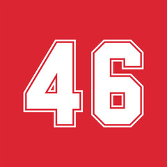 Basketball and Baseball Sport Numbers 46