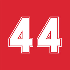 Basketball and Baseball Sport Numbers 44