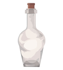 Transparent wine bottle isolated on white