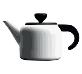 Hot tea poured from antique teapot handle