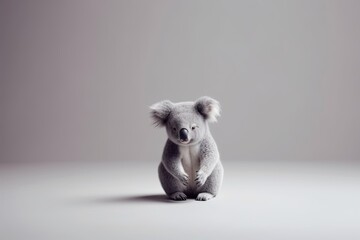 The minimalist photography of a koala bear. Generative AI.