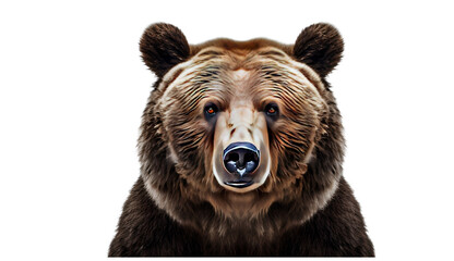 Bear isolated on transparent background. 3D render.