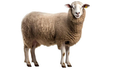 sheep isolated on transparent background cutout image - obrazy, fototapety, plakaty