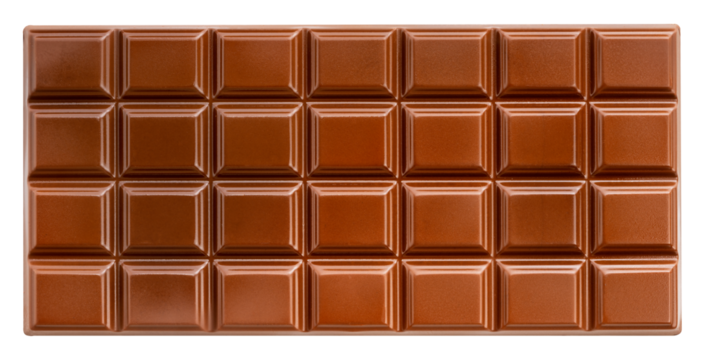 Chocolate bar on white background, Chocolate bar on white background PNG file.
