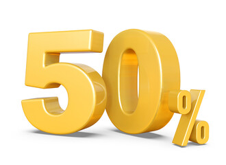 50 Percent  Discount Sale Off  Gold Number 