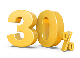 30 Percent  Discount Sale Off  Gold Number 