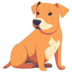 Cute puppy sitting smiling looking at friend