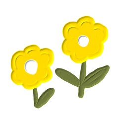 cute sticker with acrylic painting