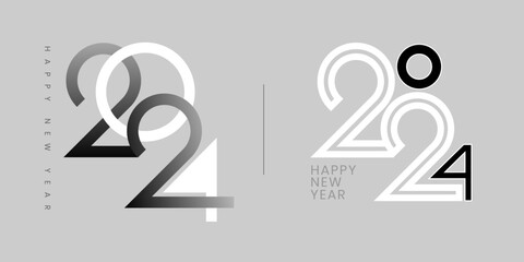 Happy new year 2024 design, 2024 logo text design. new year celebration concept for greeting card, banner and template.