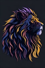 A silhouette design of a lion