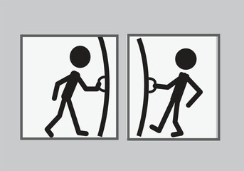 Push-Pull sign, Icon, Push the class door